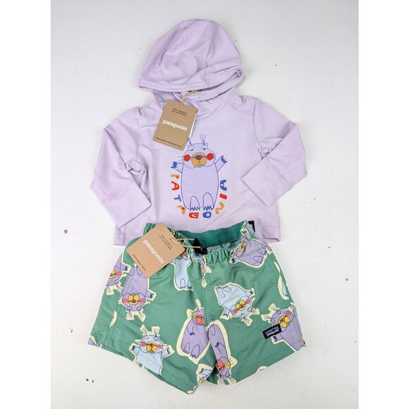 Patagonia Baby 3-6M Mountain Mood Capilene Hoody & Marching Around Baggies Set - Picture 3 of 12